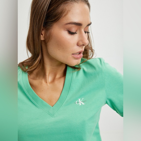 Calvin Klein | Olive V-Neck Tee - Picture 3 of 7